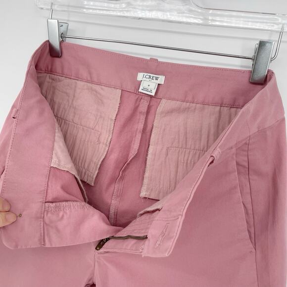 J.Crew Capri Chino Pant Pocket Trousers Cotton Size 2 Pink Rose - Picture 5 of 6